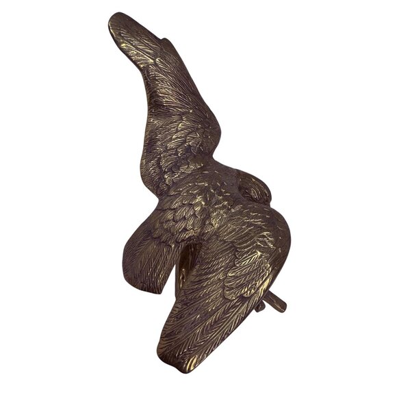 Vtg Solid Brass Eagle Sculpture 15.5" Tall Patriotic Statue Mid Century Decor - Picture 11 of 16